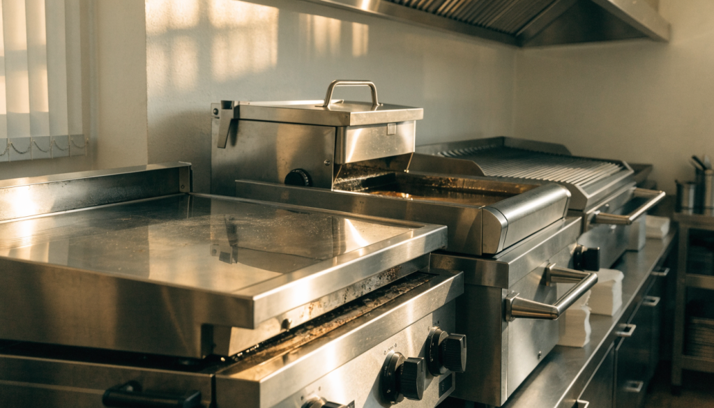 ouvrir un fast-food : Plancha, grill et modes de cuisson à sec